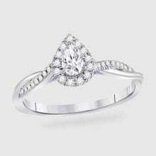  Penelope 1/3ctw Pear-Cut Halo Engagement Ring - 14k White Gold