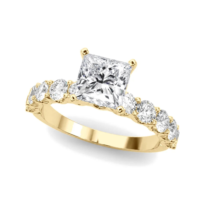 Camille princess lab-grown diamond engagement ring, 2 ct center, yellow gold