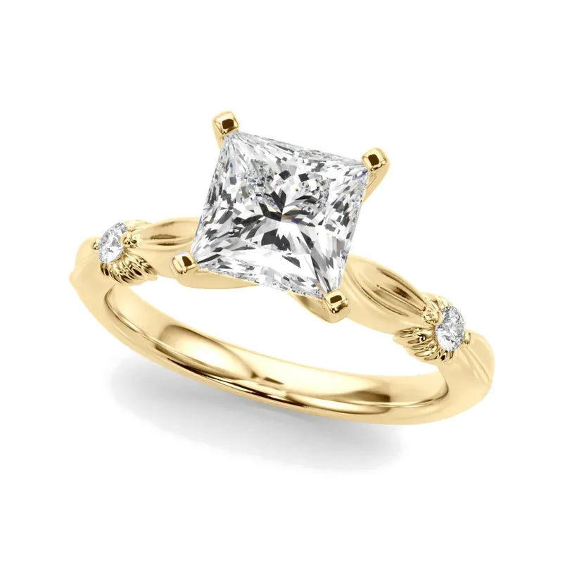Corinne princess lab-grown diamond engagement ring, 2 ct center, yellow gold