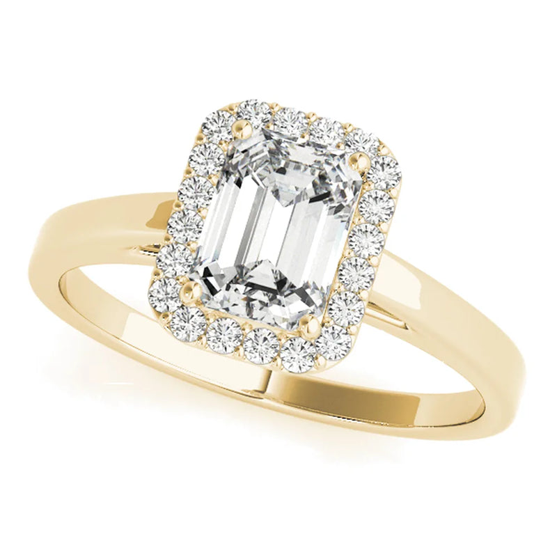Daniela emerald lab-grown diamond engagement ring, 2 ct center, yellow gold