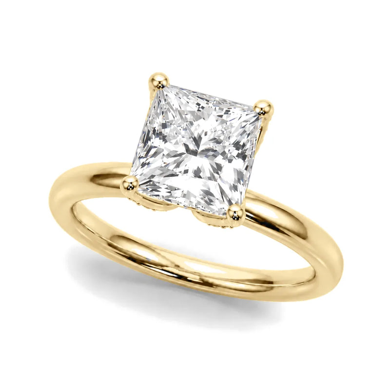 Eliana princess lab-grown diamond engagement ring, 2 ct center, yellow gold