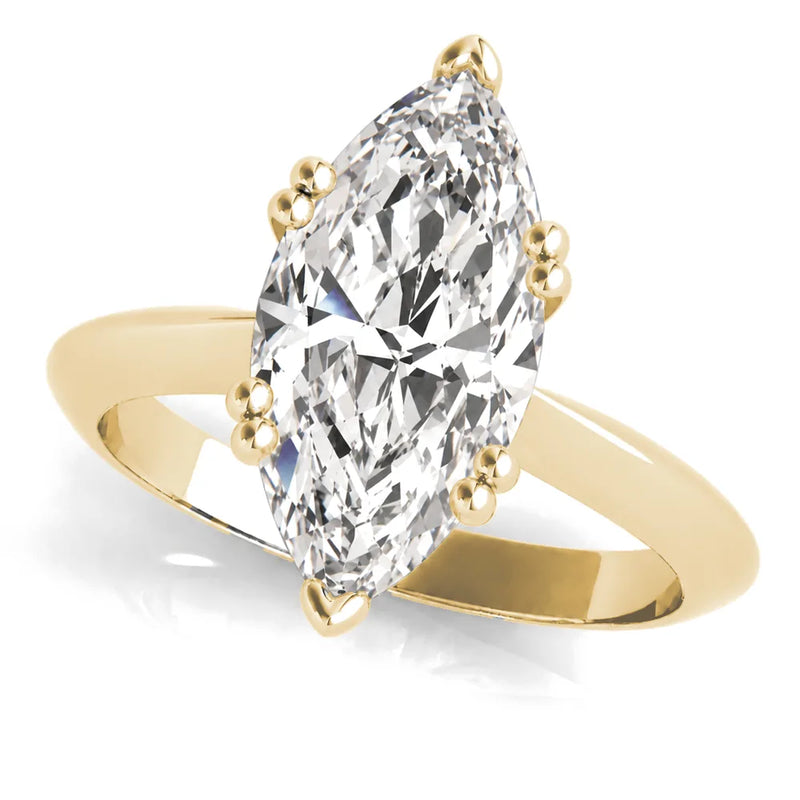 Eloise marquise lab-grown diamond engagement ring, 2 ct center, yellow gold