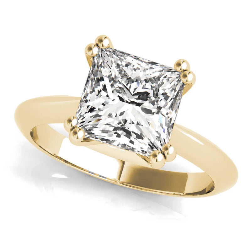 Eloise princess lab-grown diamond engagement ring, 2 ct center, yellow gold