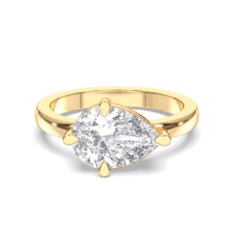 Esme pear lab-grown diamond engagement ring, 2 ct center stone, yellow gold