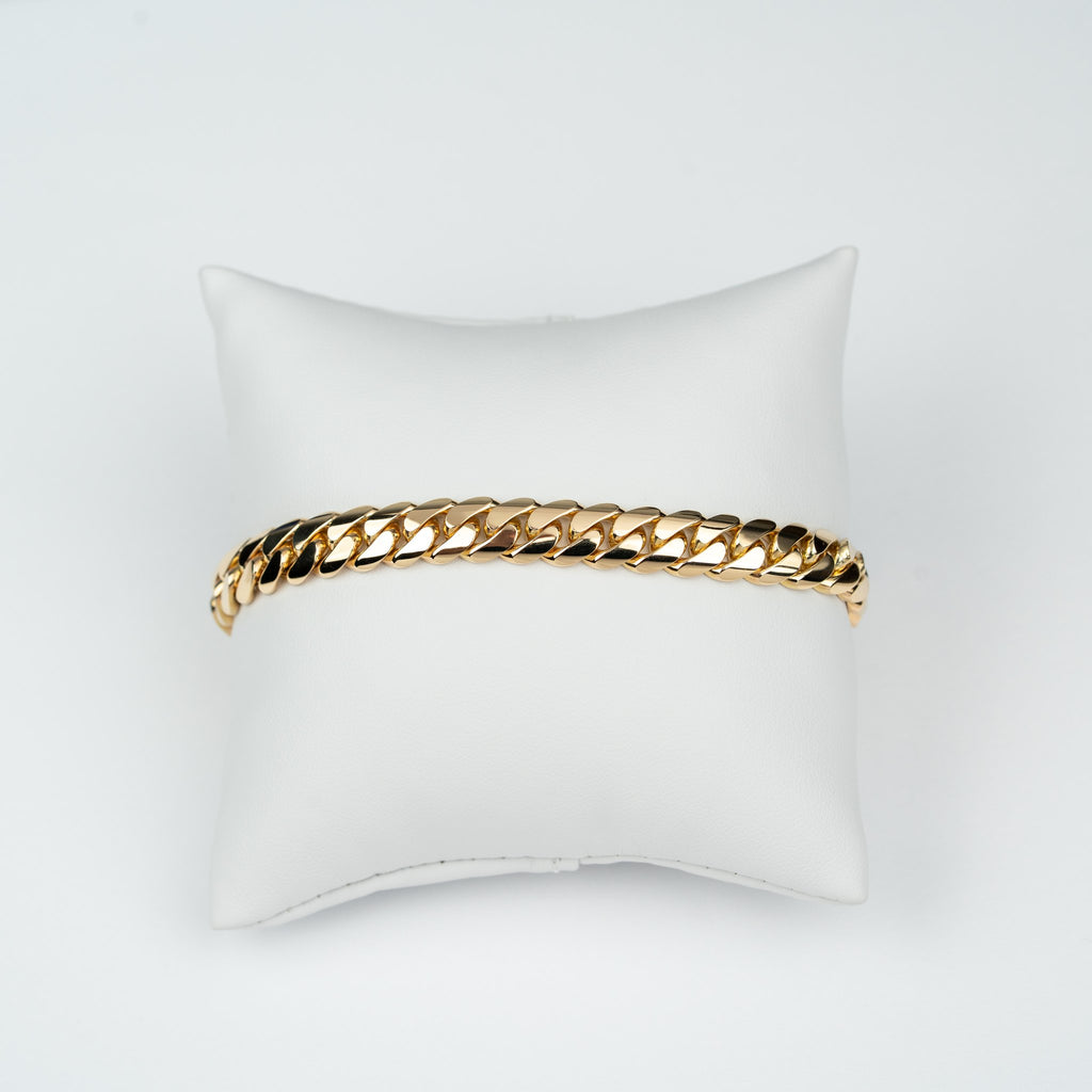8mm Handmade Miami Cuban Link Bracelet - 10K/14K/18K Solid Gold