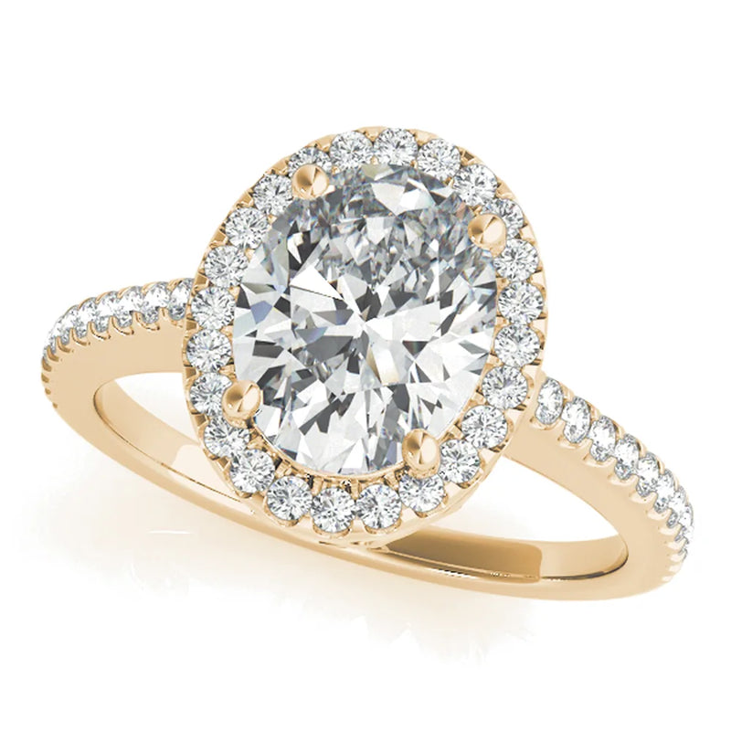 Isabeau oval lab-grown diamond engagement ring, 2 ct center, yellow gold