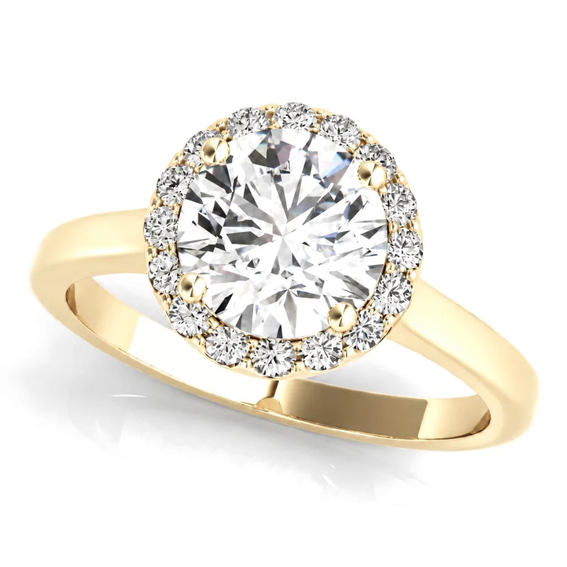 Juliet round lab-grown diamond engagement ring, 2 ct center, yellow gold