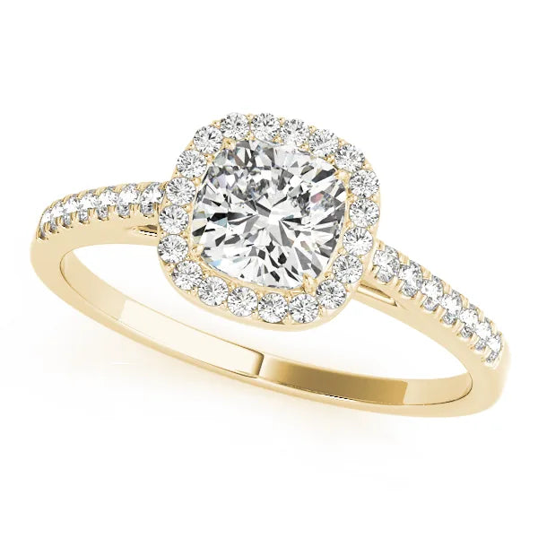 Lyra cushion engagement ring