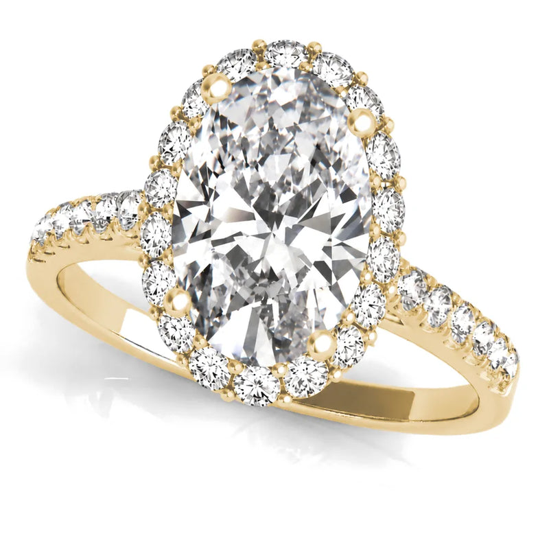 Lyra oval lab-grown diamond engagement ring, 2 ct center, yellow gold