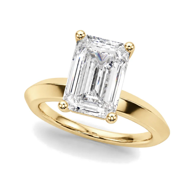Margaux emerald lab-grown diamond engagement ring, 2 ct center, yellow gold