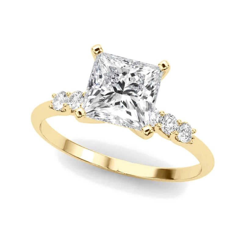Marisol princess lab-grown diamond engagement ring, 2 ct center, yellow gold