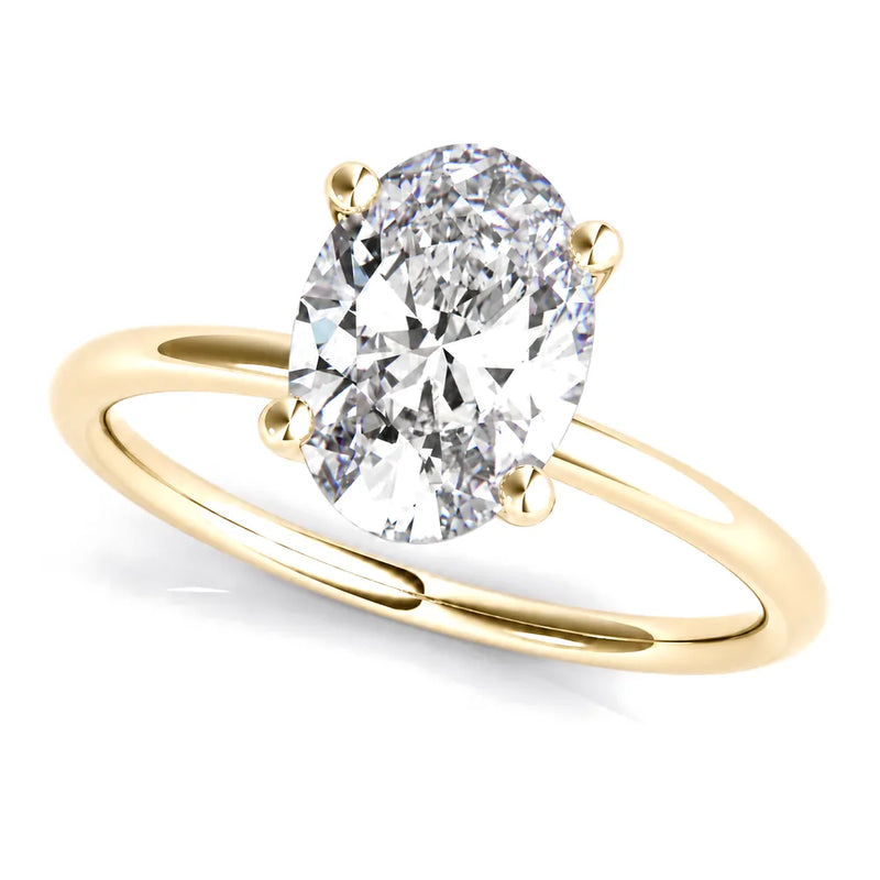 Maya oval lab-grown diamond engagement ring, 2 ct center, yellow gold