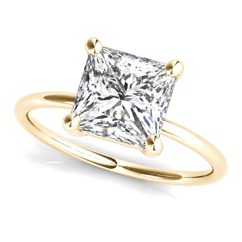 Maya princess lab-grown diamond engagement ring, 2 ct center, yellow gold