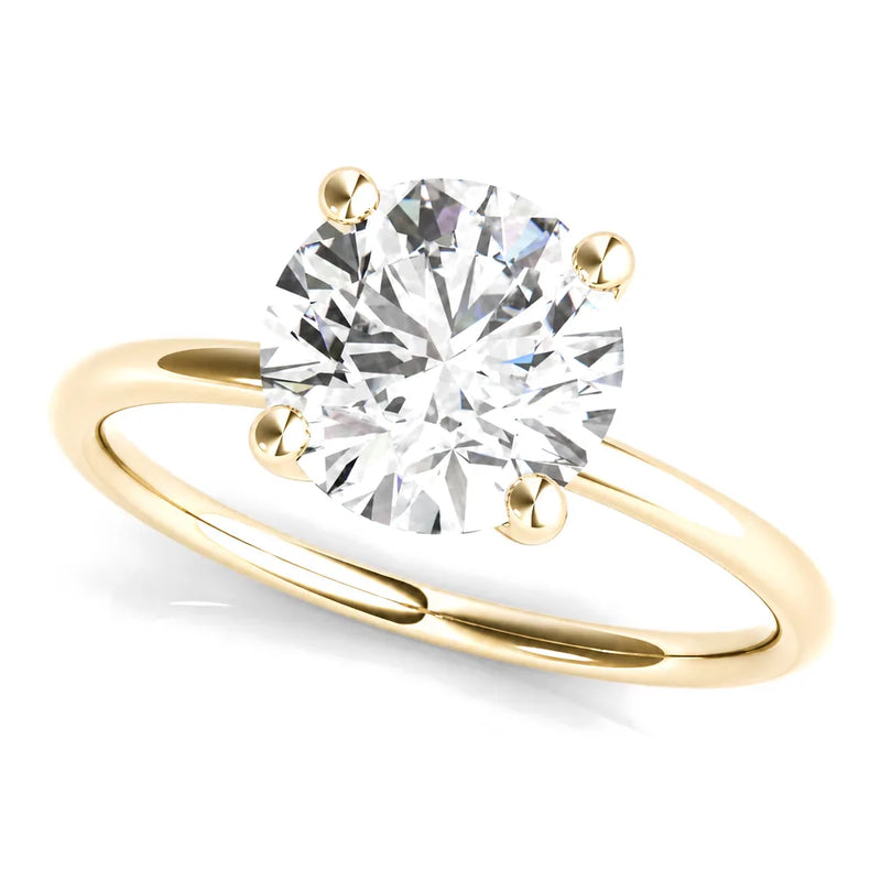 Maya round lab-grown diamond engagement ring, 2 ct center, yellow gold