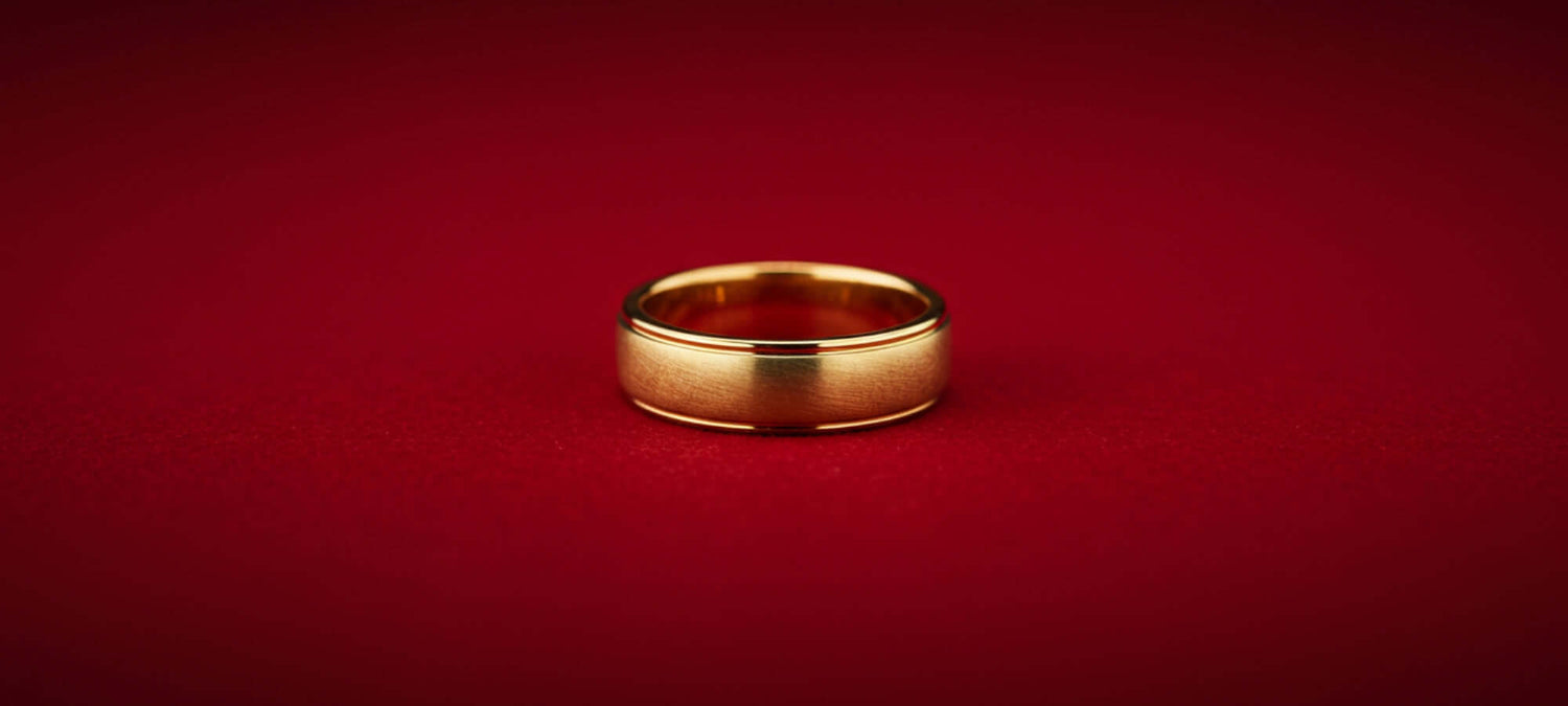 gold mens wedding band made in 10k, 14k and 18k gold