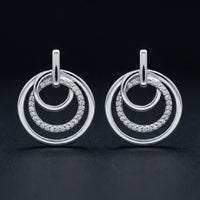1/5 CTW Natural Diamond Earrings in Sterling Silver three-quarter view - GOLDZENN