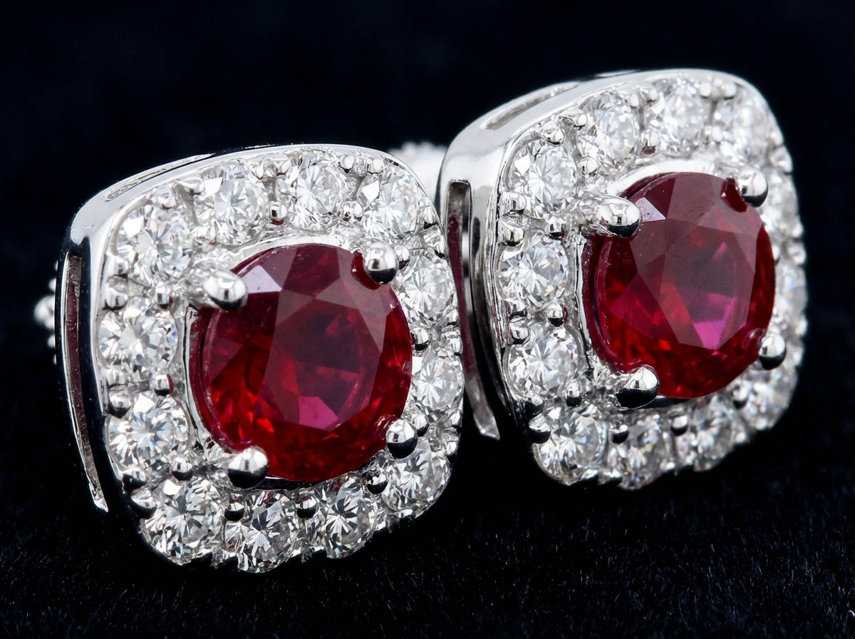 1/8CTW Natural Diamond Earrings 14k White Gold three-quarter view - GOLDZENN