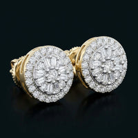 1/5CTW Natural Diamond Fashion Round Earring – 10k Gold three-quarter view - GOLDZENN