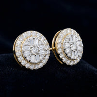 1/4CTW Natural Diamond Round Earrings 10k Gold three-quarter view - GOLDZENN