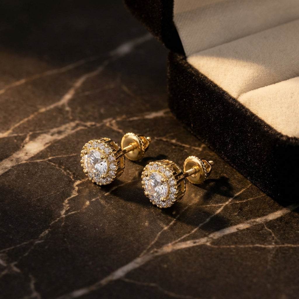 Sterling Silver Moissanite Stud Earrings 1.28ct luxury presentation - GOLDZENN