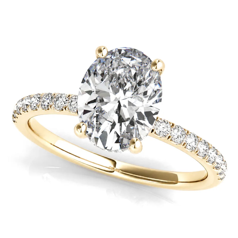 Olivia oval lab-grown diamond engagement ring, 2 ct center, yellow gold