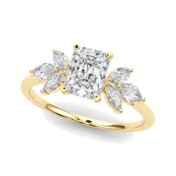 Perla radiant engagement ring