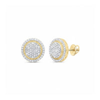 10k Gold 1/2CTW Natural Diamond Men’s Earring close-up detail - GOLDZENN