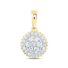  Colgante de diamantes redondos de oro amarillo de 14 quilates de 3/8 quilates