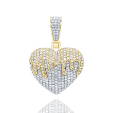  Colgante de corazón de diamantes de oro amarillo de 10 k de 0,75 ct
