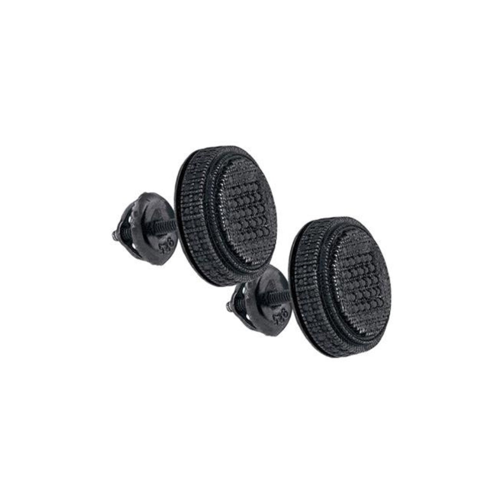 Two cookies, one split to reveal its layers, are displayed on a white background. Each cookie is as elegant as the Black Sterling Silver Diamond Cluster Earrings.