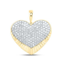  10K Yellow Gold Diamond Heart Pendant 1 1/5 Cttw
