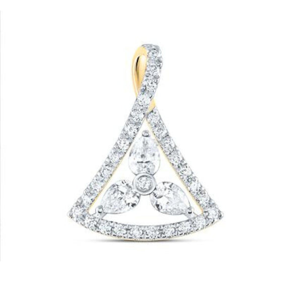 Colgante de moda con diamantes en oro amarillo de 14 quilates (3/8 quilates)