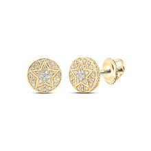  Pendientes de estrella con diamantes en oro amarillo de 10 k (1/4 quilates)