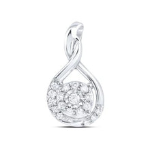  Colgante de oro blanco de 10 quilates con diamantes de 1/10 quilates