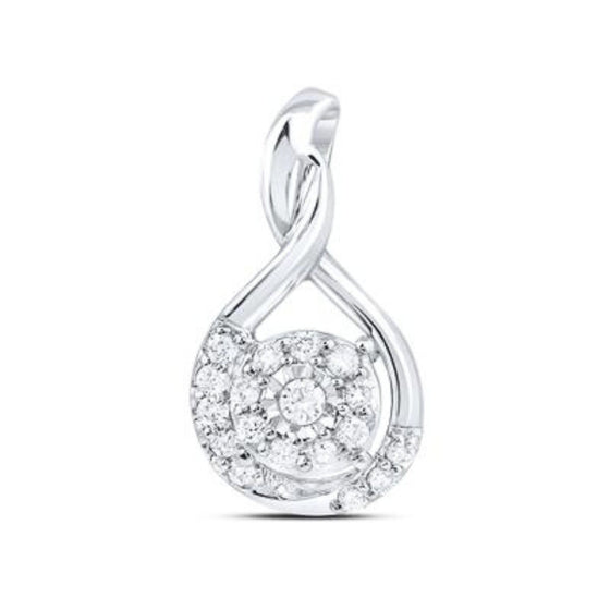Colgante de oro blanco de 10 quilates con diamantes de 1/10 quilates
