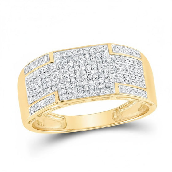 10k Yellow Gold Diamond Band Ring 3/8 Cttw