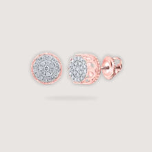  1/4CTW Round Diamond Cluster Stud Earrings - 10K Rose GoldElevate your style with 1/4CTW diamond earrings in rose gold. Ideal for any occasion.