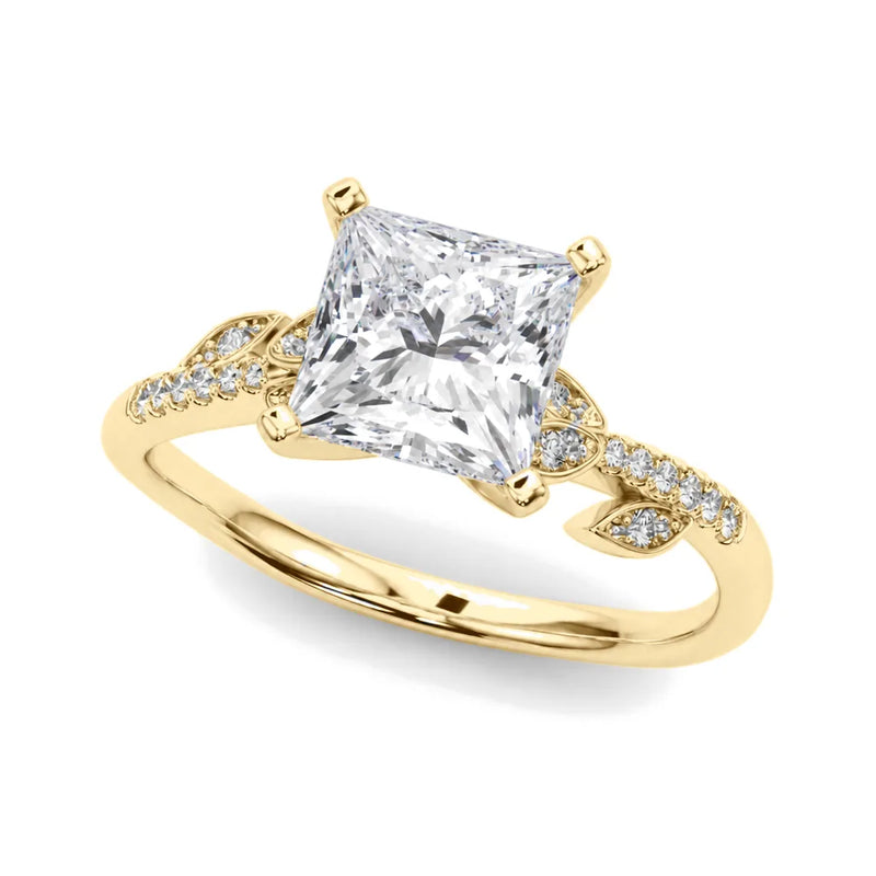 Sofia princess lab-grown diamond engagement ring, 2 ct center, yellow gold