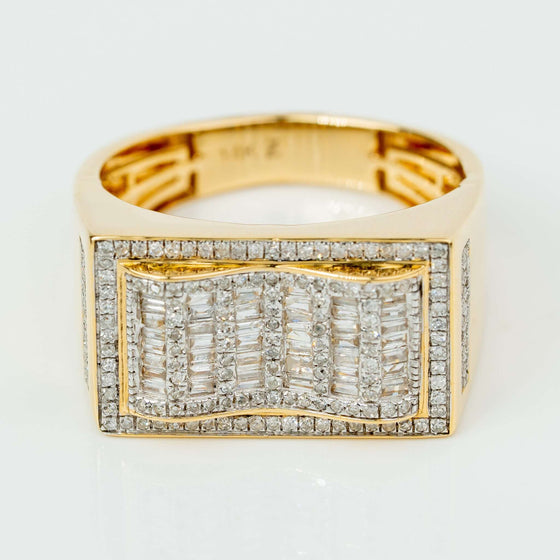 0.73 CTW Natural Diamond Cluster Ring - 14k Yellow Gold0.73 CTW natural diamond cluster ring in 14k yellow gold. Radiant and bold, perfect for fans of mens diamond rings and luxurious gold rings.