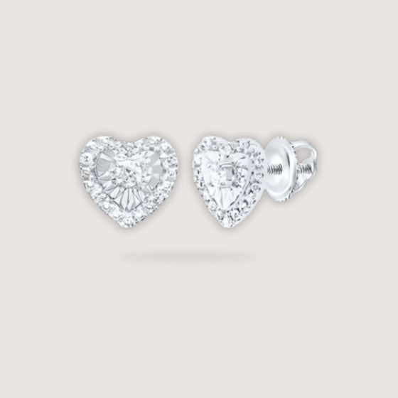 1/10CTW Diamond Fashion Gift Heart Stud Earrings - 10K GoldDiscover elegant diamond heart earrings in 10K gold, a perfect gift for men and women. Ideal as a diamond women's pendant choice.