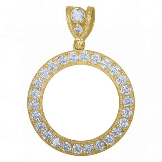 Medallion Fashion Charm Pendant in 10k Solid Gold