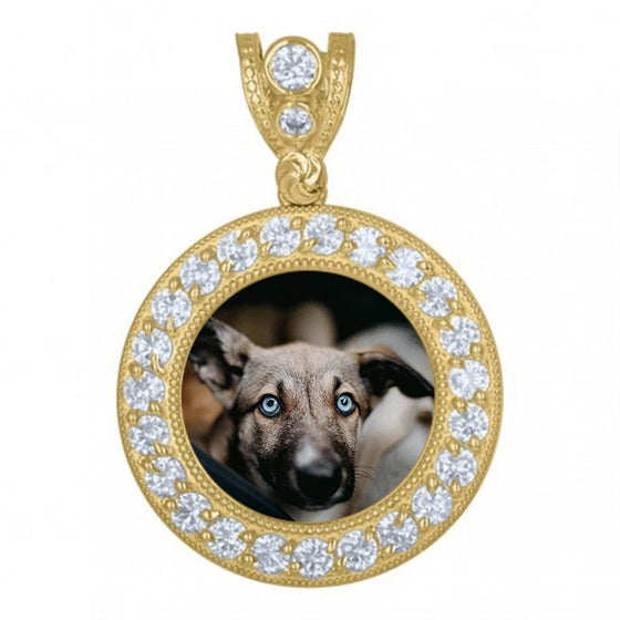 Medallion Charm Pendant - 10k Solid Gold - GOLDZENN- Sample of a picture in the center (2).