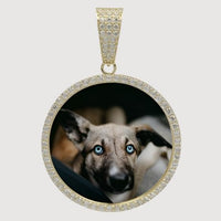 Showcase your photo in style with this 10k Solid Gold Picture Pendant featuring sparkling CZ Stones—ideal for custom designs.
