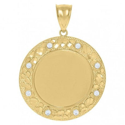 Picture Necklace-  Medallion Frame Pendant in 10k Solid Gold | GOLDZENN- Full detail of the pendant.