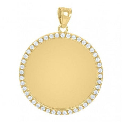 Medallion Picture Frame Pendant - 10k Solid Gold | GOLDZENN - Full detail of the pendant.