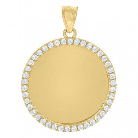 Charm Pendant - Medallion Picture Frame - 10k Solid Gold | GOLDZENN- Full detail of the pendant.