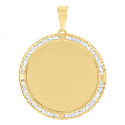 Men's Picture Frame Pendant in 10k Solid Gold | GOLDZENN- Full detail of the pendant.