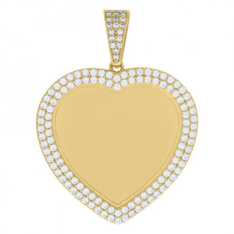 Heart Photo Frame Charm Pendant in 10k Solid Gold | GOLDZENN- Full detail of the pendant.