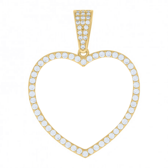 Heart Picture Frame Pendant - 10k Solid Gold| GOLDZENN- Showing the space in the center by where you can put your picture.