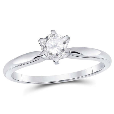 Round Diamond Solitaire Premium Ring- 14K- 0.54CTW Bridal Ring| GOLDZENN- Ring detail.